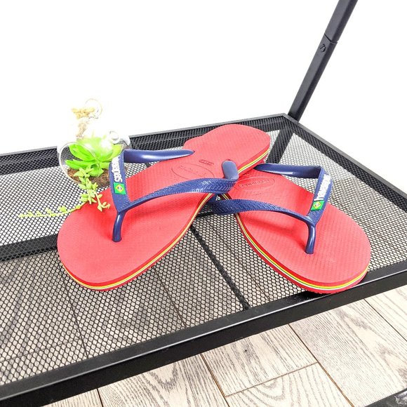 Havaianas Brazil Logo Red & Blue Flip Flops